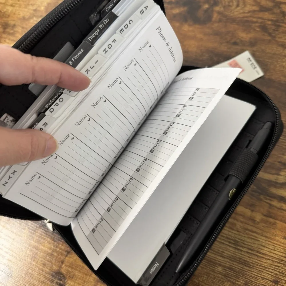 Mundi Agenda Double Zip Black NWT Organizer Planner Calculator